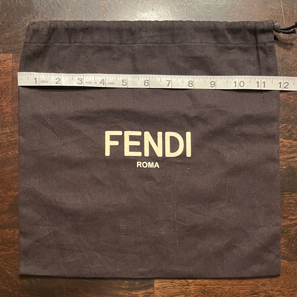Fendi Black Drawstring Dust Bag Approximately 11.75” Wide by 11.5” tall - Picture 3 of 7